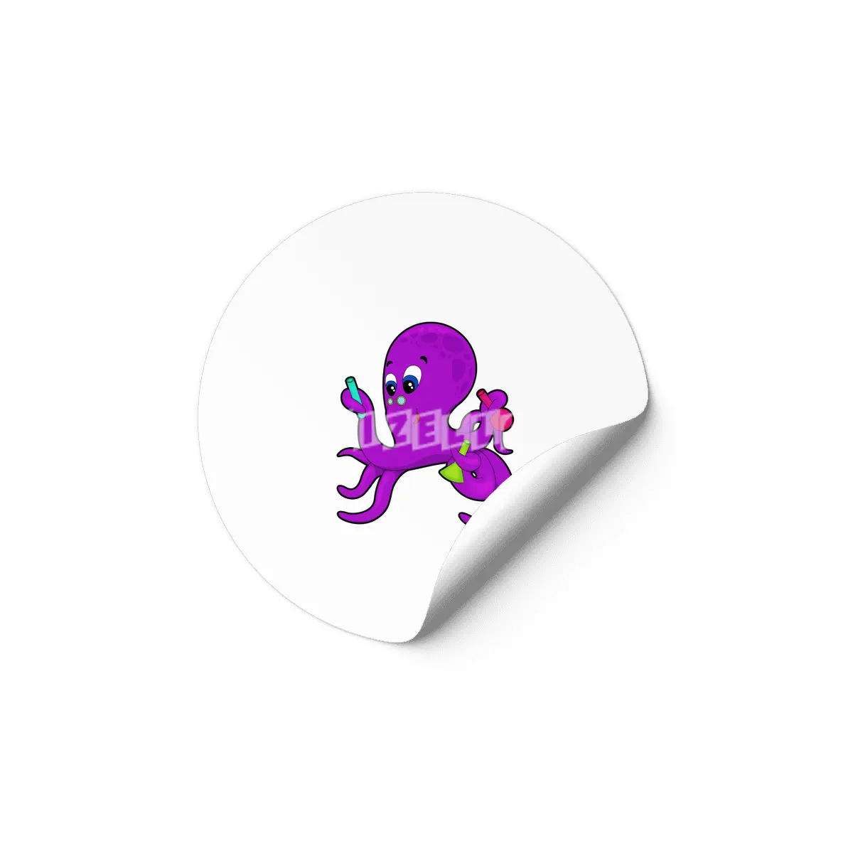 Octopus as Teacher with Laboratory equipment Etiket