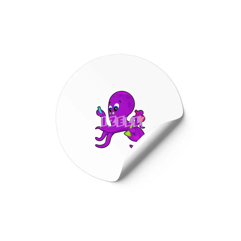 Octopus as Teacher with Laboratory equipment Etiket