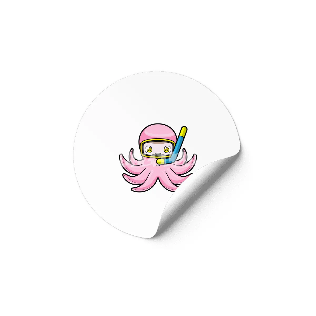 Octopus at Diving with Snorkel & Swimming goggles Etiket