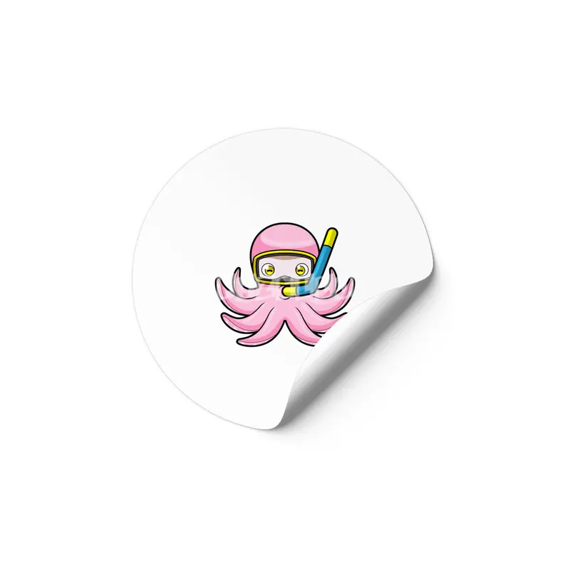 Octopus at Diving with Snorkel & Swimming goggles Etiket