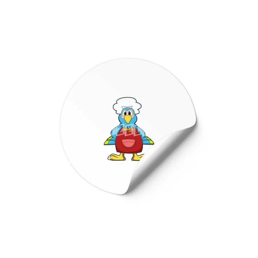Parrot as Cook with Cooking apron Etiket