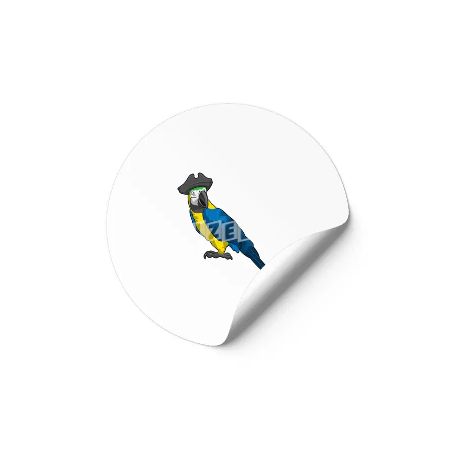 Parrot as Pirate with Hat Etiket