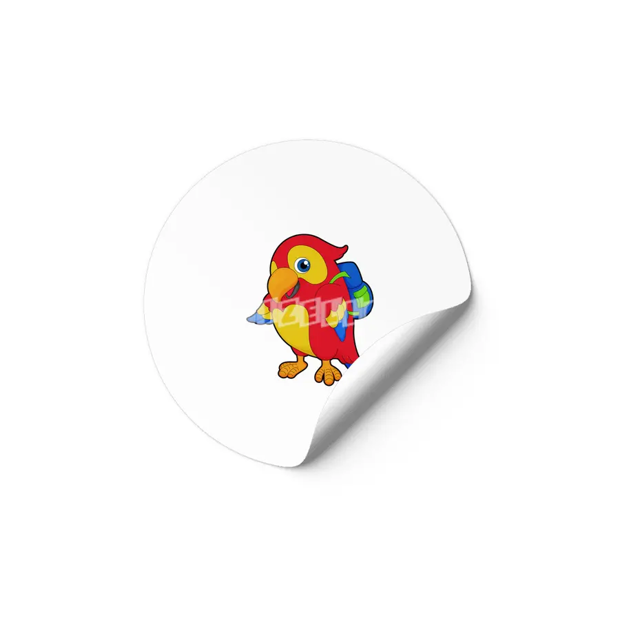 Parrot with Backpack Etiket