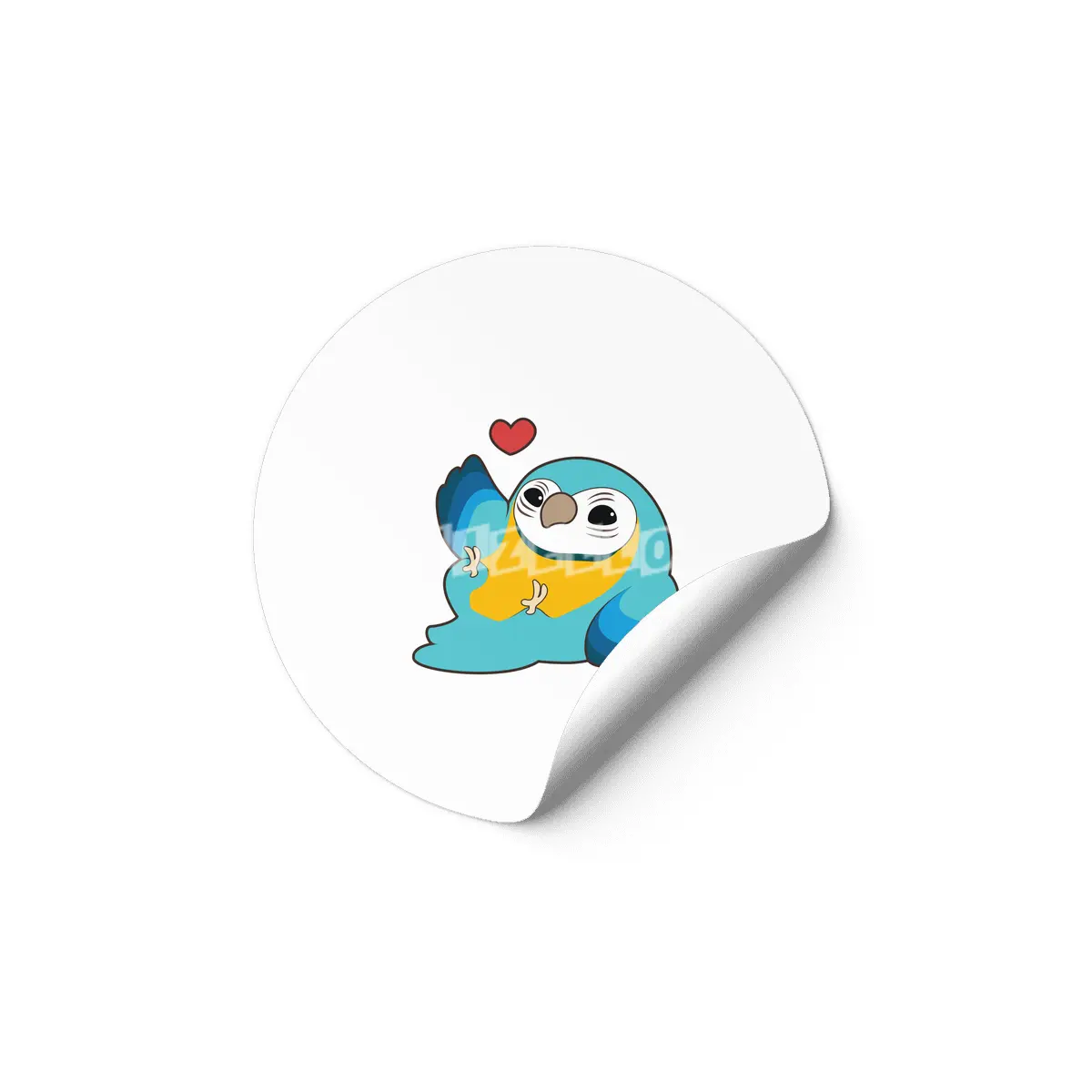 Parrot with Heart Etiket