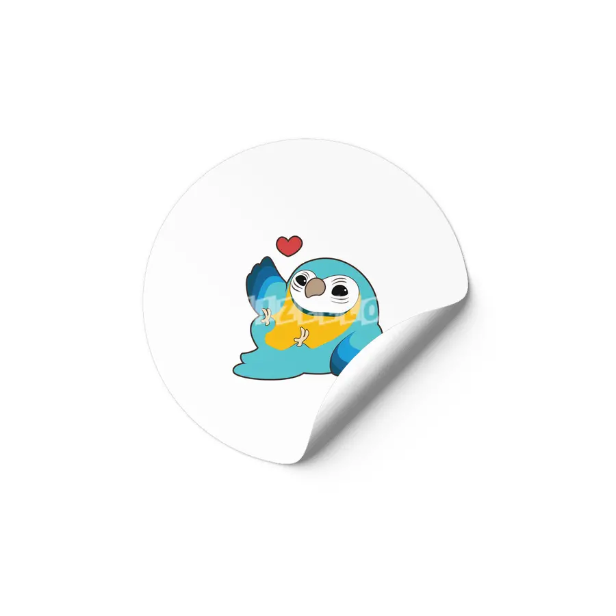 Parrot with Heart Etiket