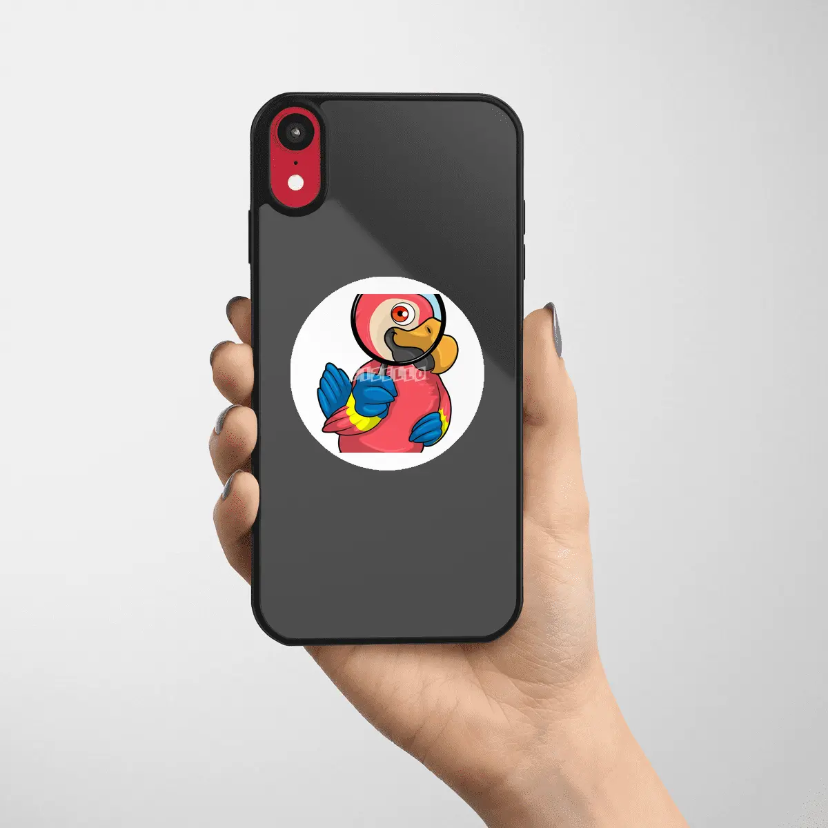 Parrot with Magnifying glass Etiket