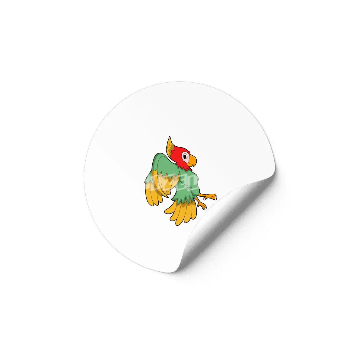 Parrot with red Head Etiket