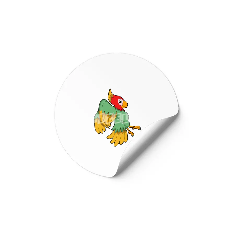 Parrot with red Head Etiket