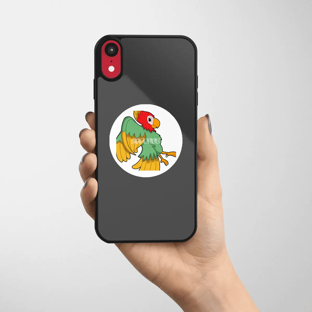 Parrot with red Head Etiket
