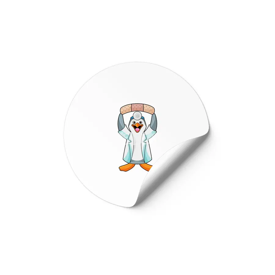 Penguin as Doctor with Plaster Etiket