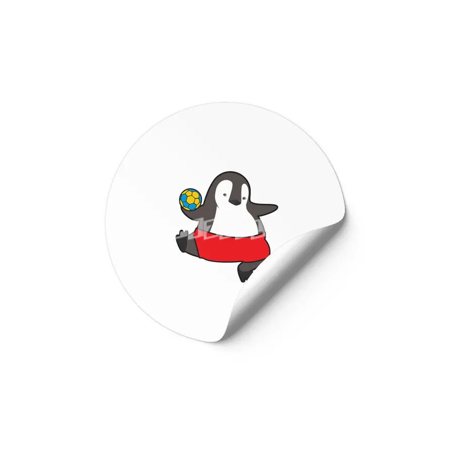 Penguin as Handball player with Handball Etiket