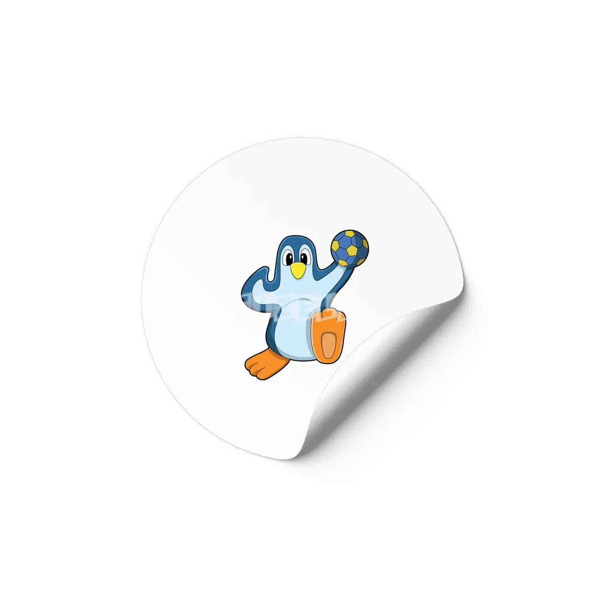 Penguin as Handball player with Handball Etiket