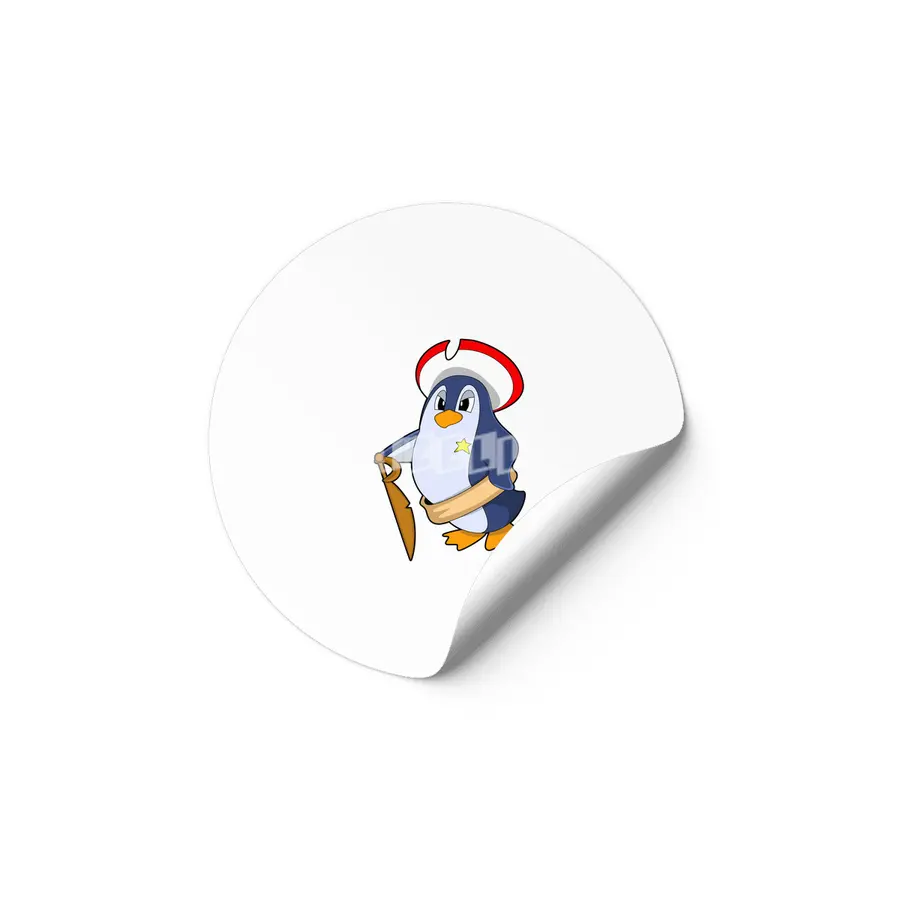 Penguin as Pirate with Hat Etiket