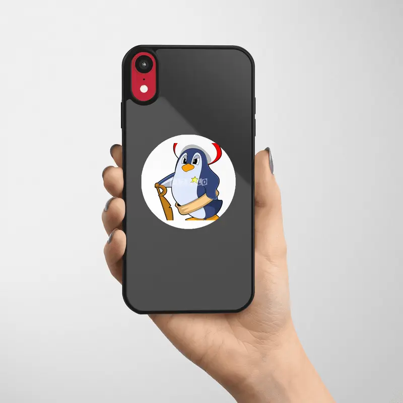 Penguin as Pirate with Hat Etiket