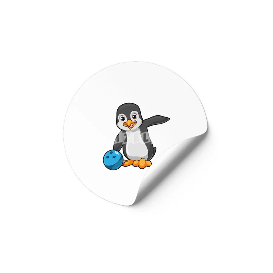 Penguin at Bowling with Bowling ball Etiket