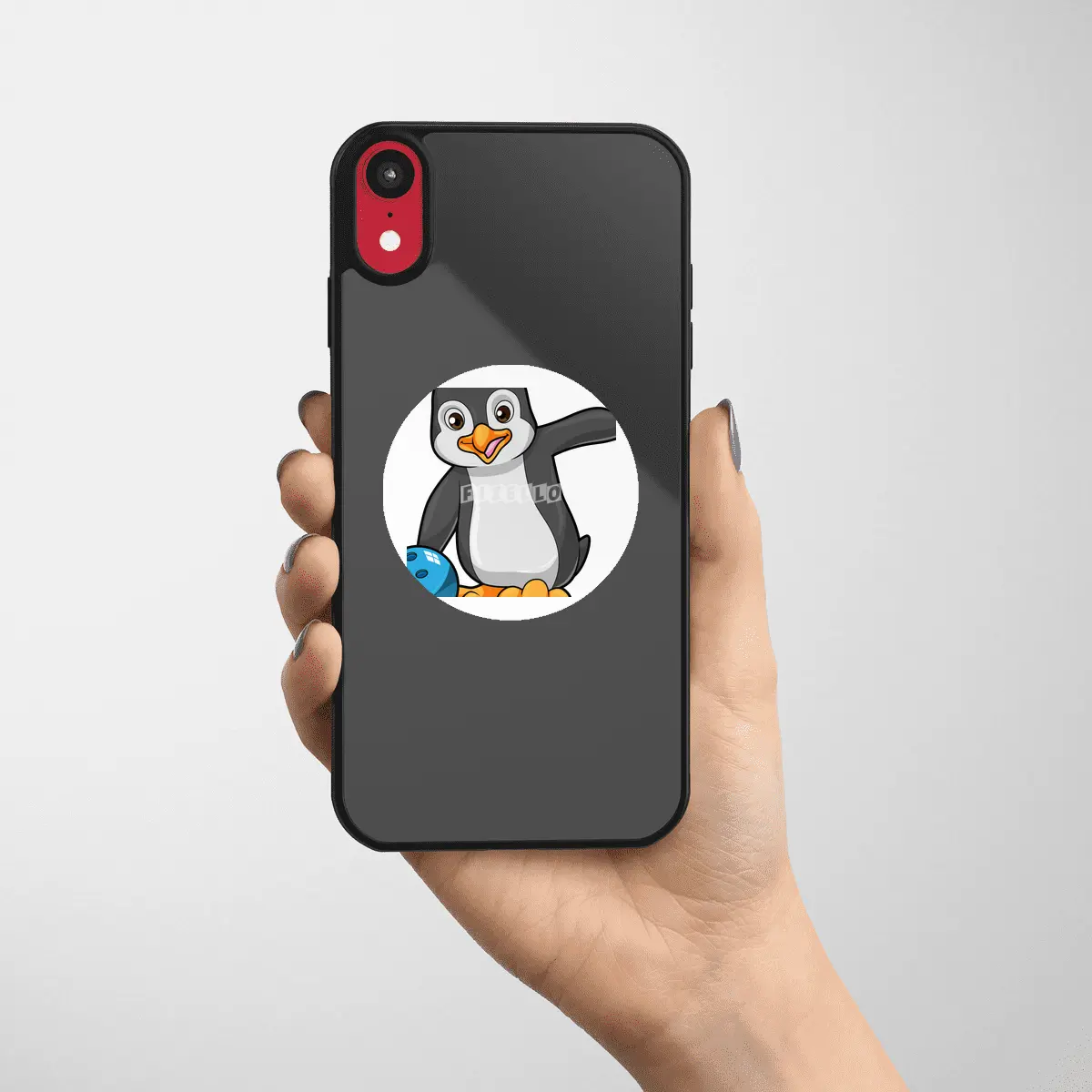 Penguin at Bowling with Bowling ball Etiket