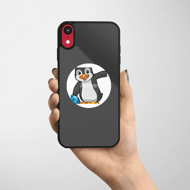 Penguin at Bowling with Bowling ball Etiket