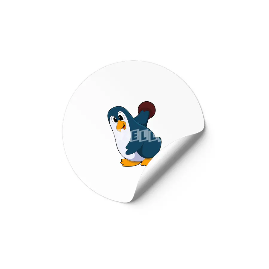 Penguin at Bowling with Bowling ball Etiket