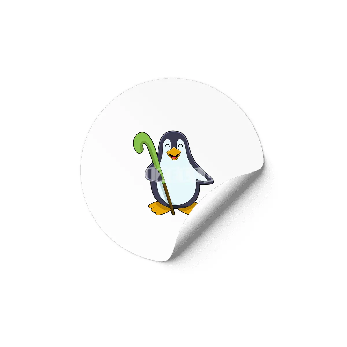 Penguin at Hockey with Hockey bat Etiket