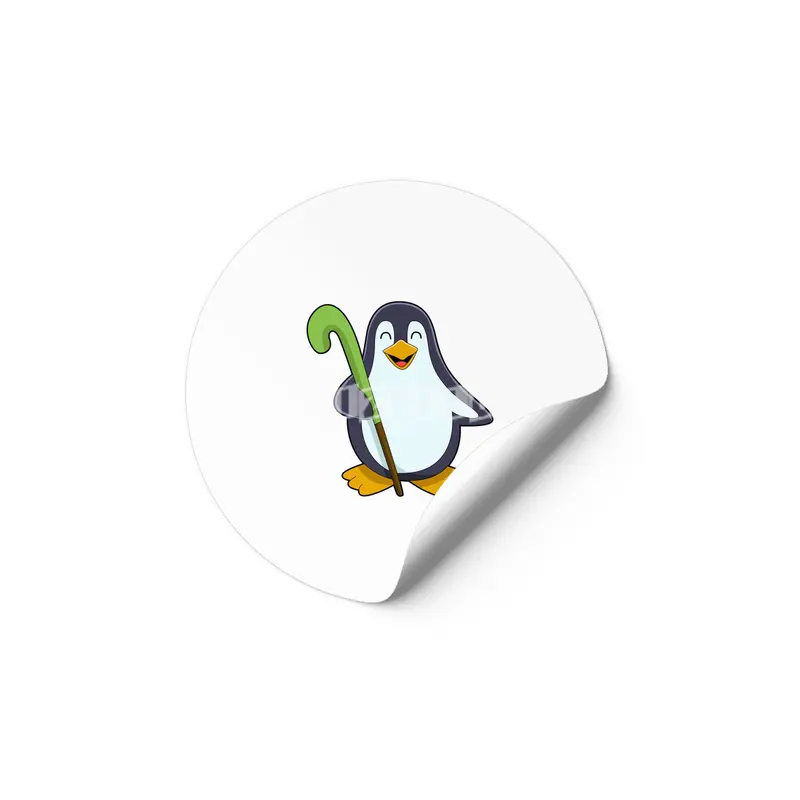 Penguin at Hockey with Hockey bat Etiket