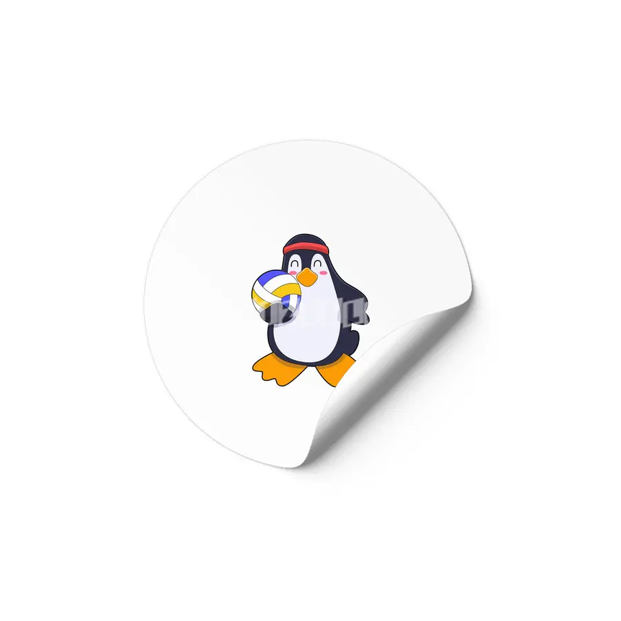Penguin at Volleyball Sports Etiket