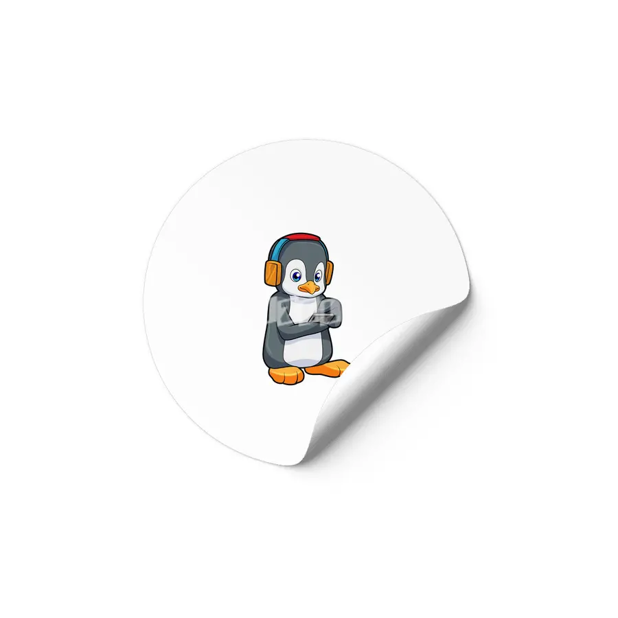 Penguin Music Headphone Etiket