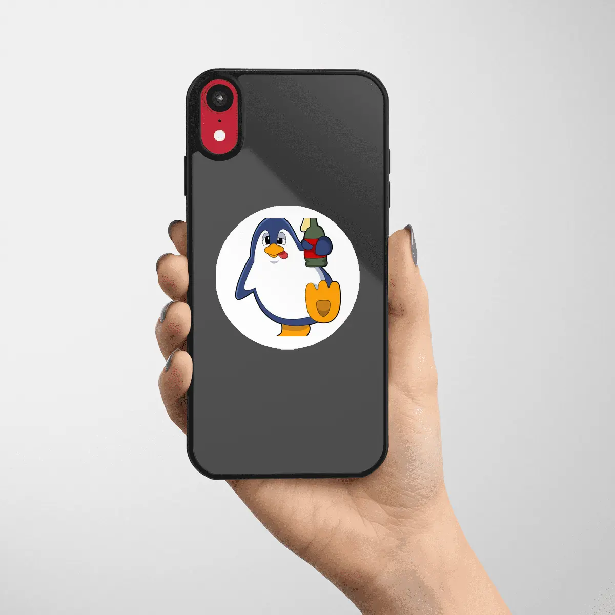 Penguin with Bottle of Beer Etiket