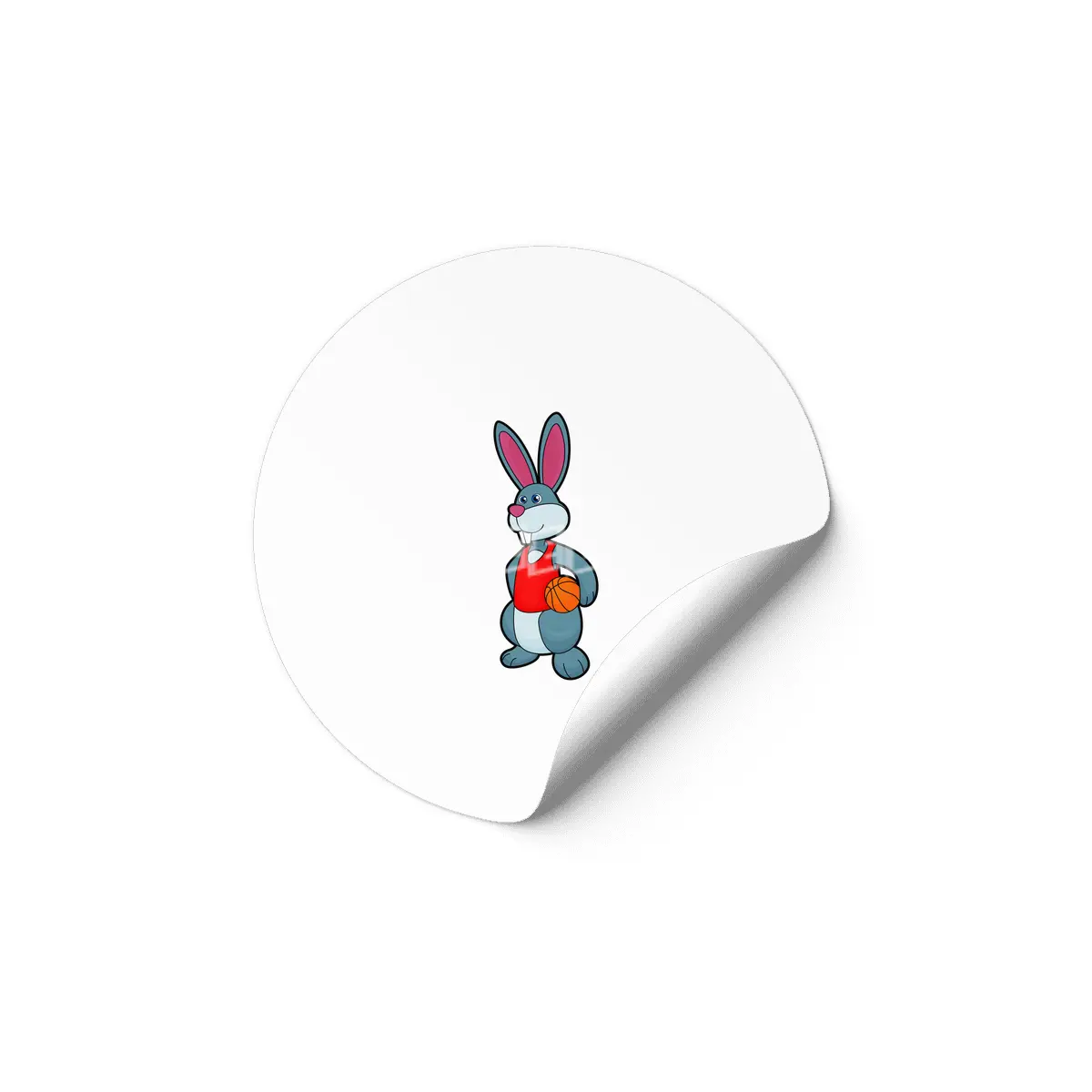 Rabbit as Basketball player with Basketball Etiket
