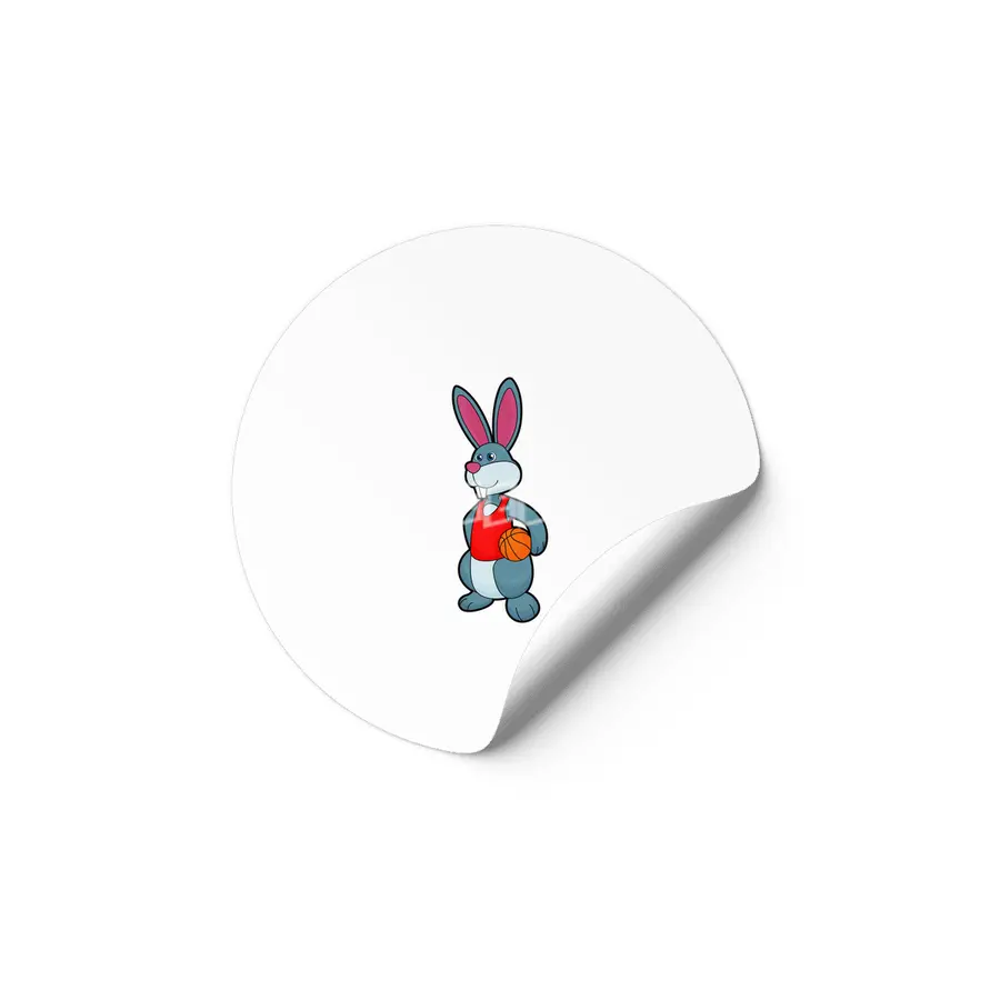 Rabbit as Basketball player with Basketball Etiket
