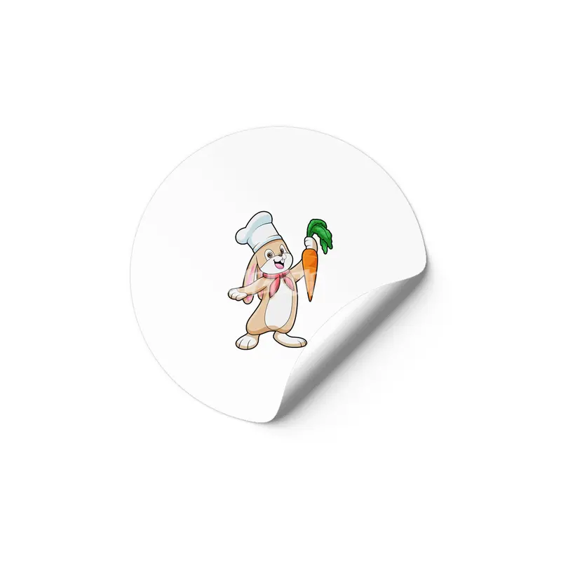 Rabbit as Cook with Carrot Etiket
