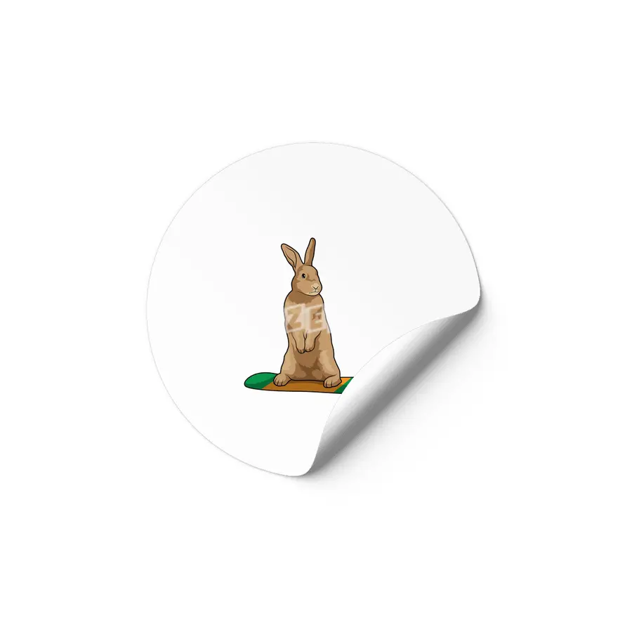 Rabbit as Snowboarder with Snowboard Etiket
