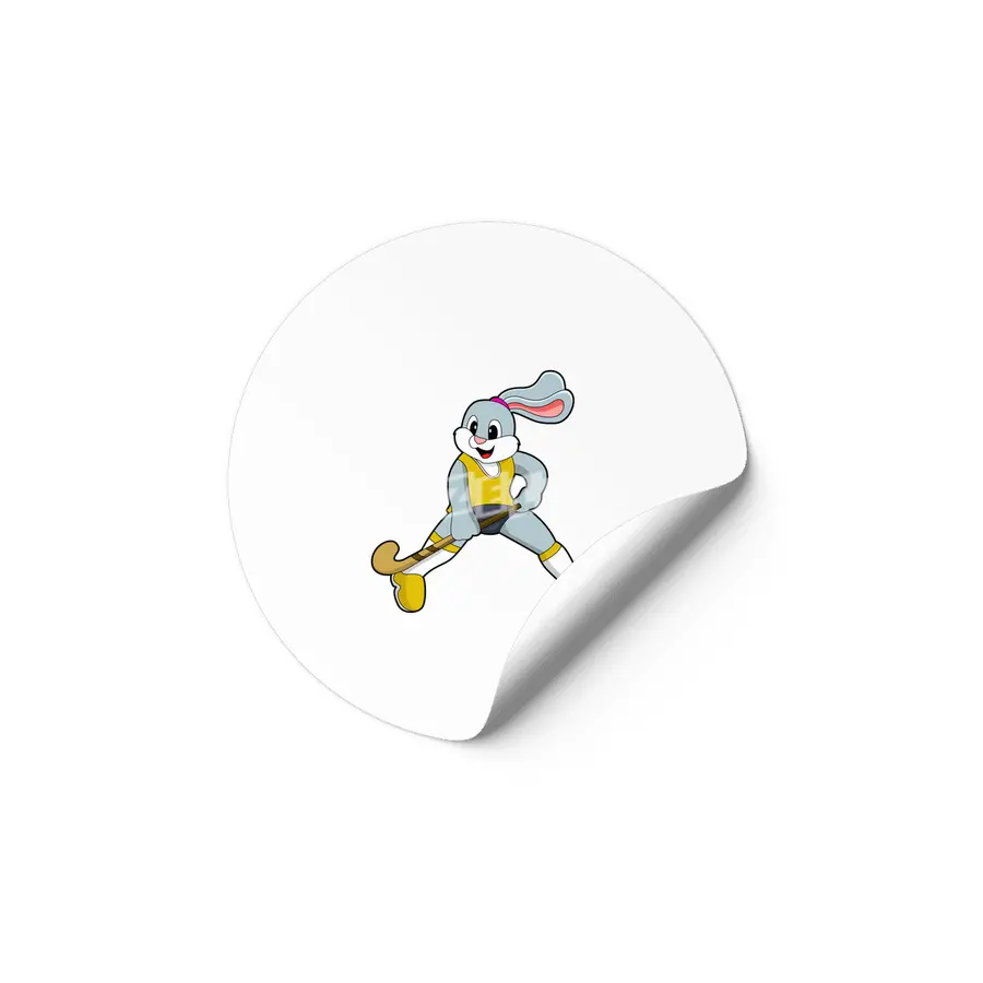 Rabbit at Hockey with Hockey bat Etiket