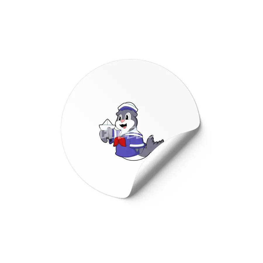 Seal as Sailor with Boat Etiket