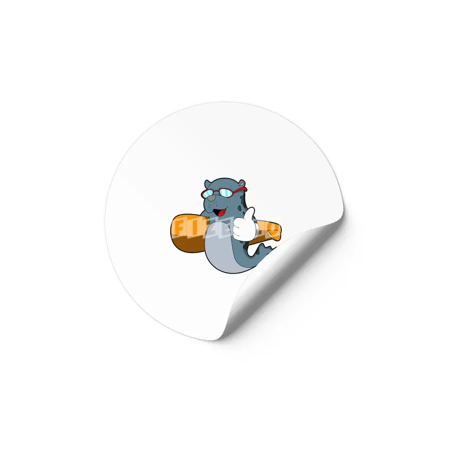 Seal as Surfer with Surfboard Etiket