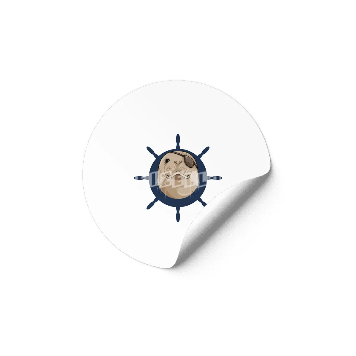 Seal with Ship rudder Etiket