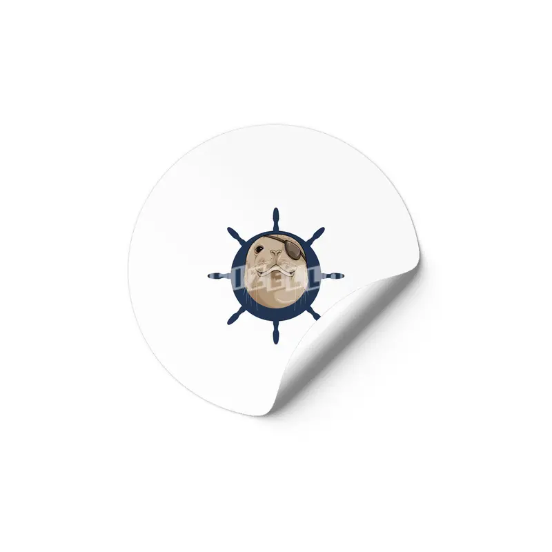 Seal with Ship rudder Etiket