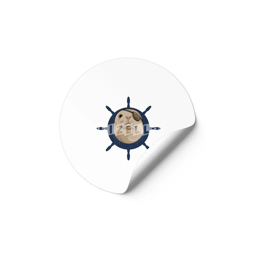 Seal with Ship rudder Etiket