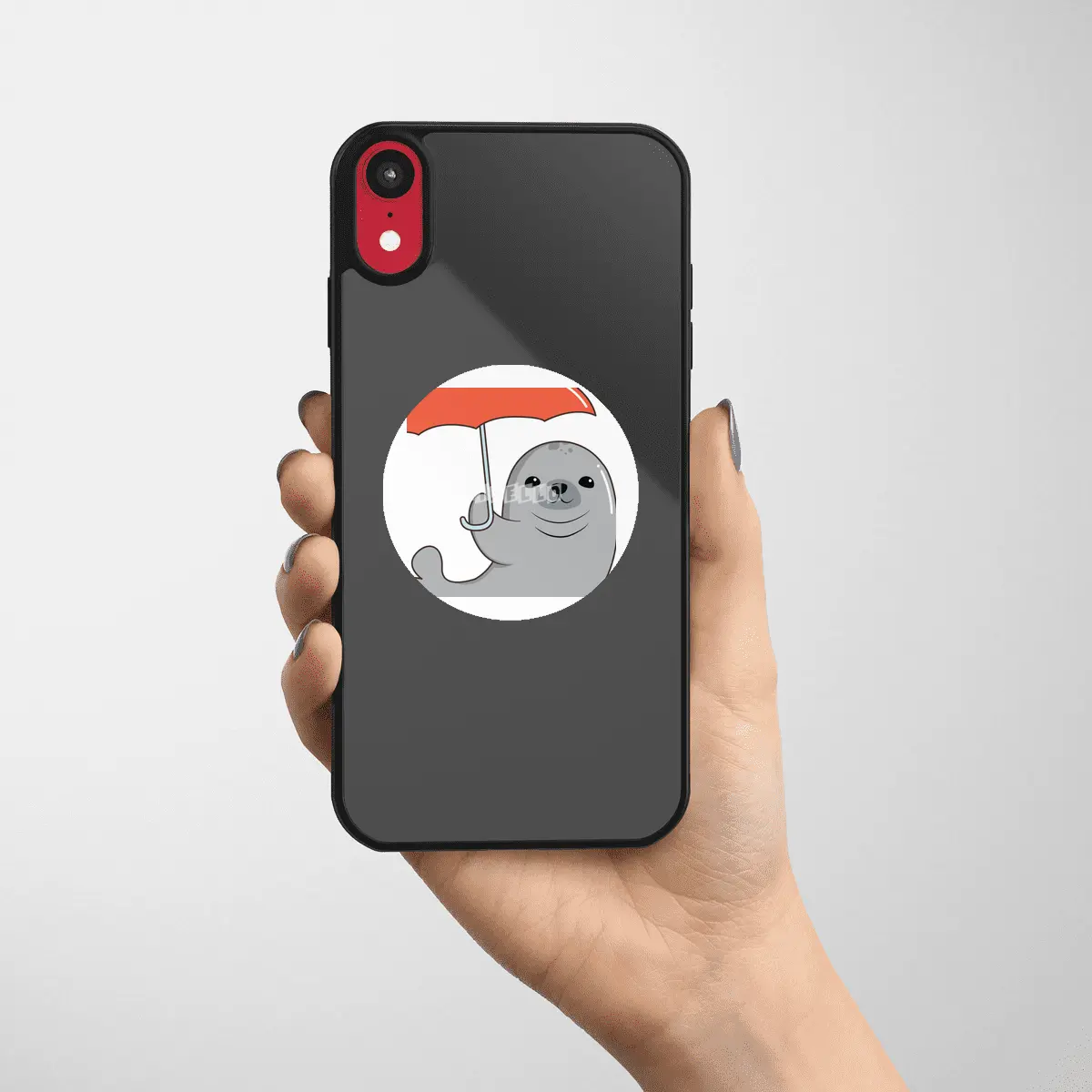 Seal with Umbrella Etiket