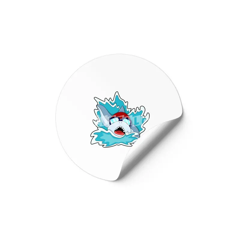 Shark at Swimming with Swimming goggles Etiket