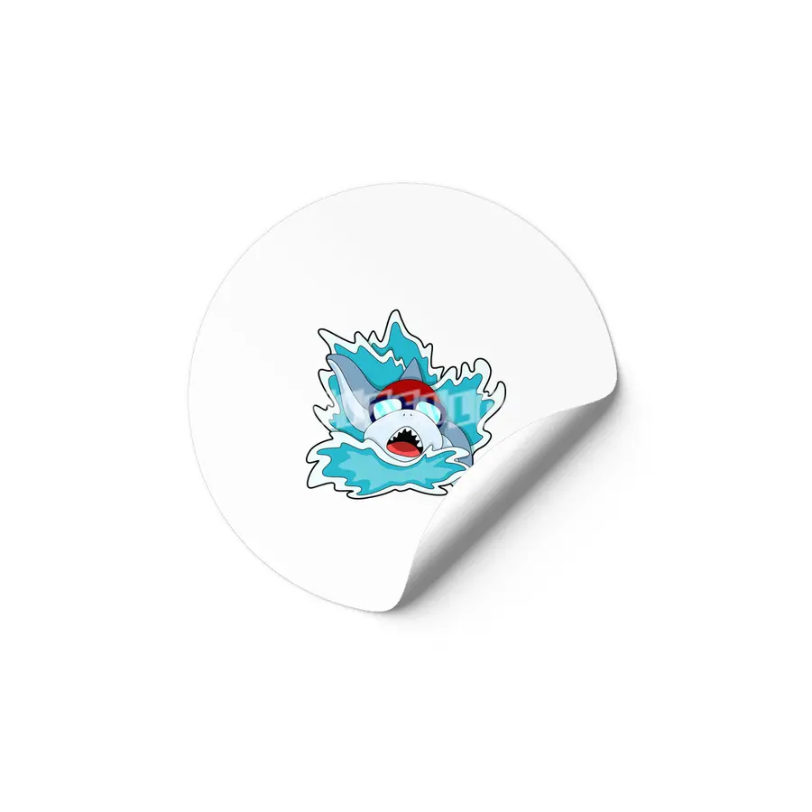 Shark at Swimming with Swimming goggles Etiket