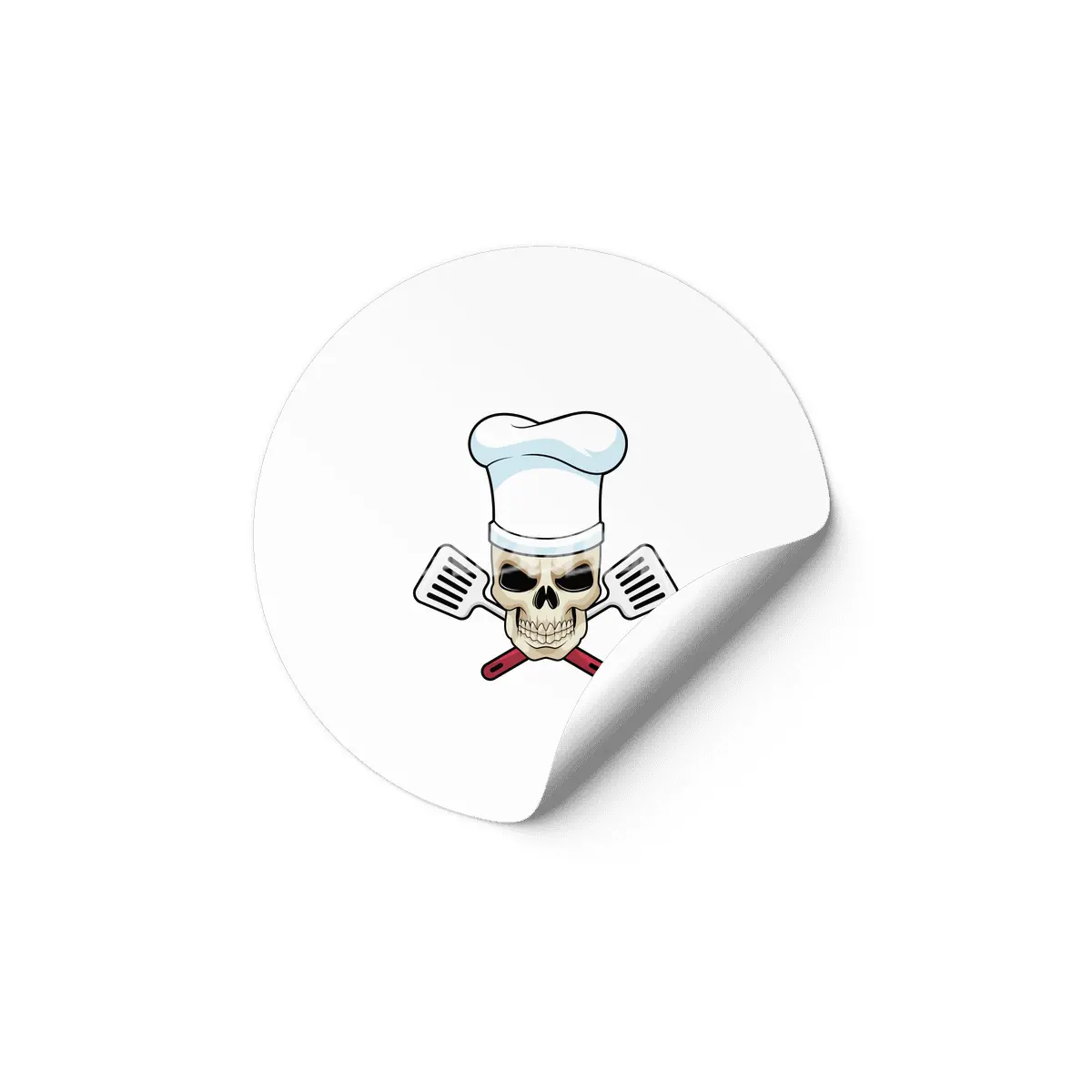 Skull as Cook with Cooking hat Etiket