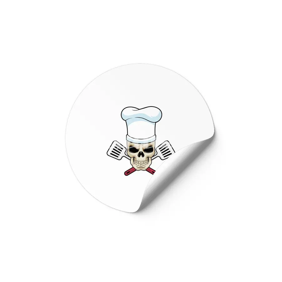 Skull as Cook with Cooking hat Etiket