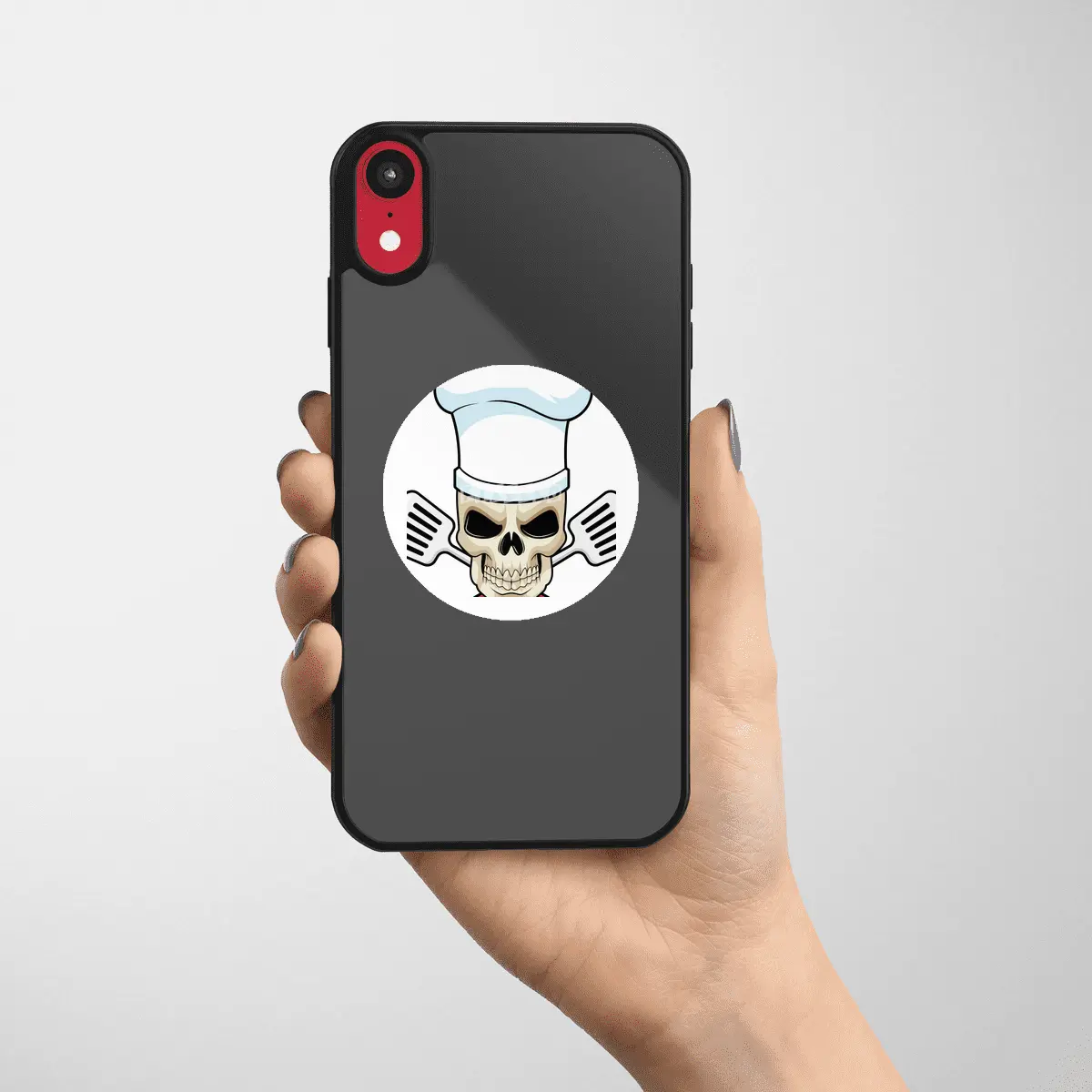 Skull as Cook with Cooking hat Etiket