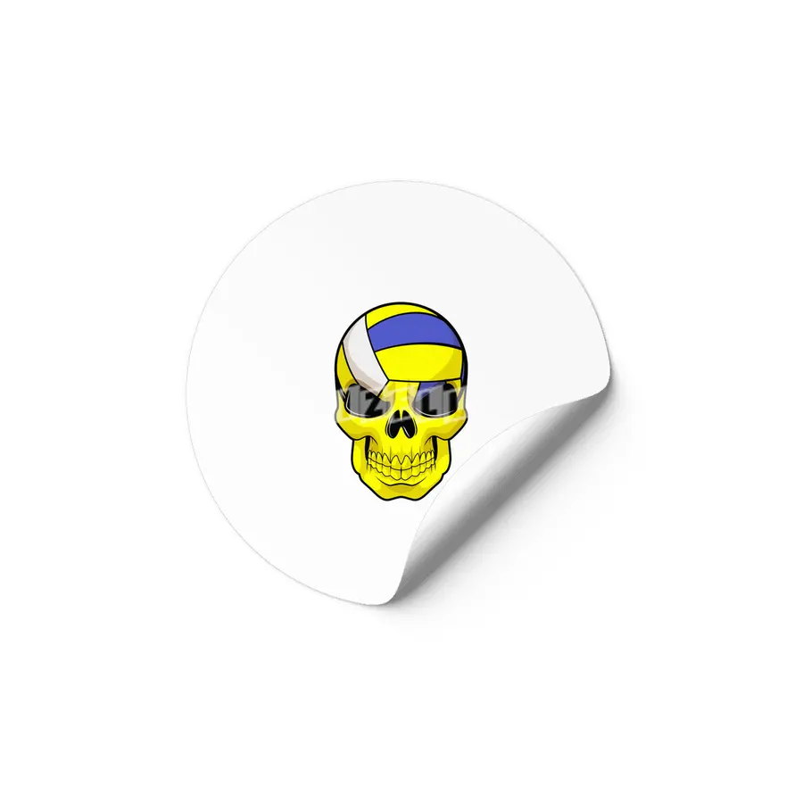 Skull as Volleyball player with Volleyball Etiket