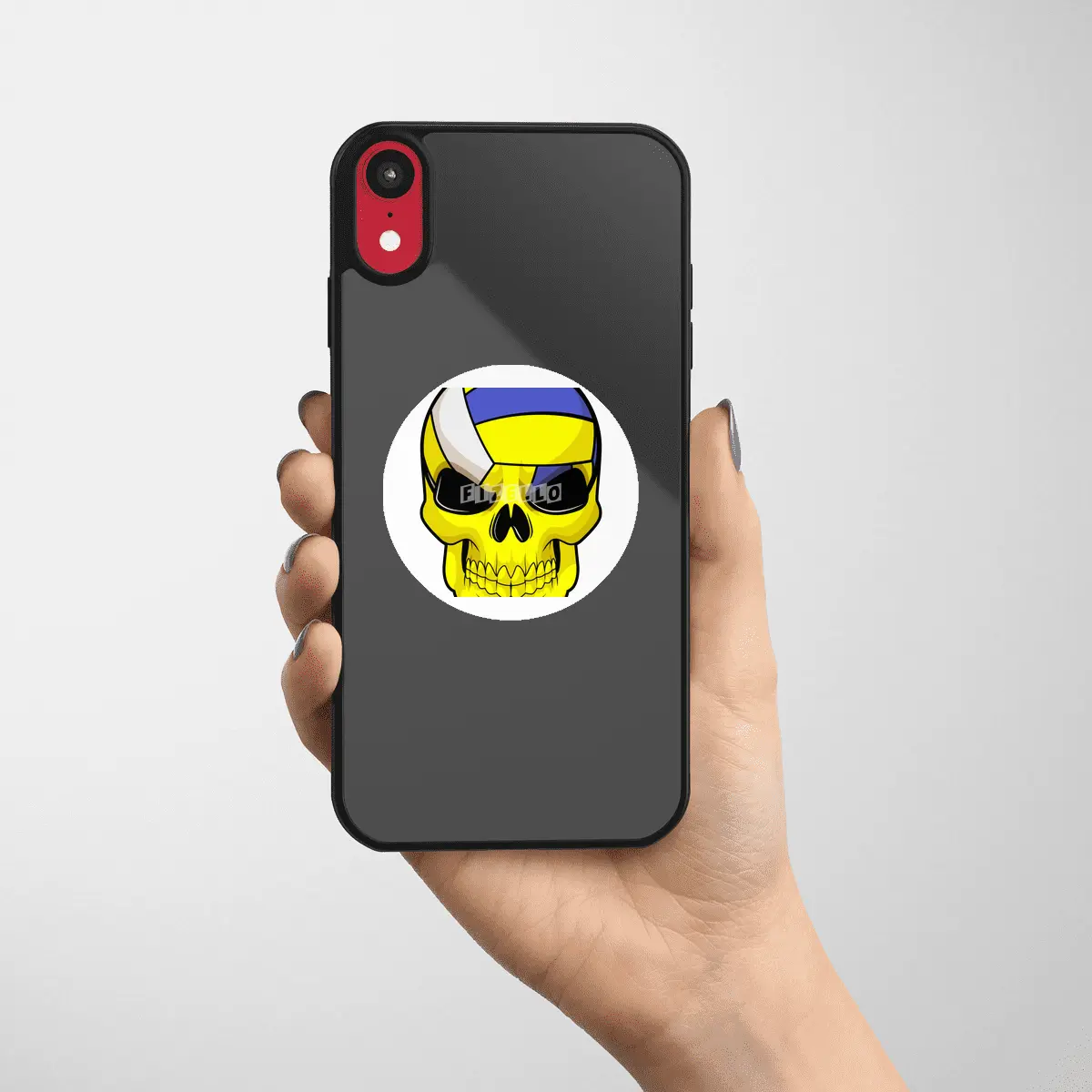 Skull as Volleyball player with Volleyball Etiket