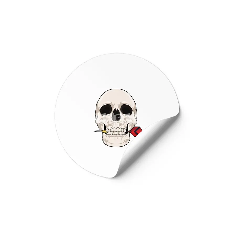 Skull at Darts with Dart Etiket