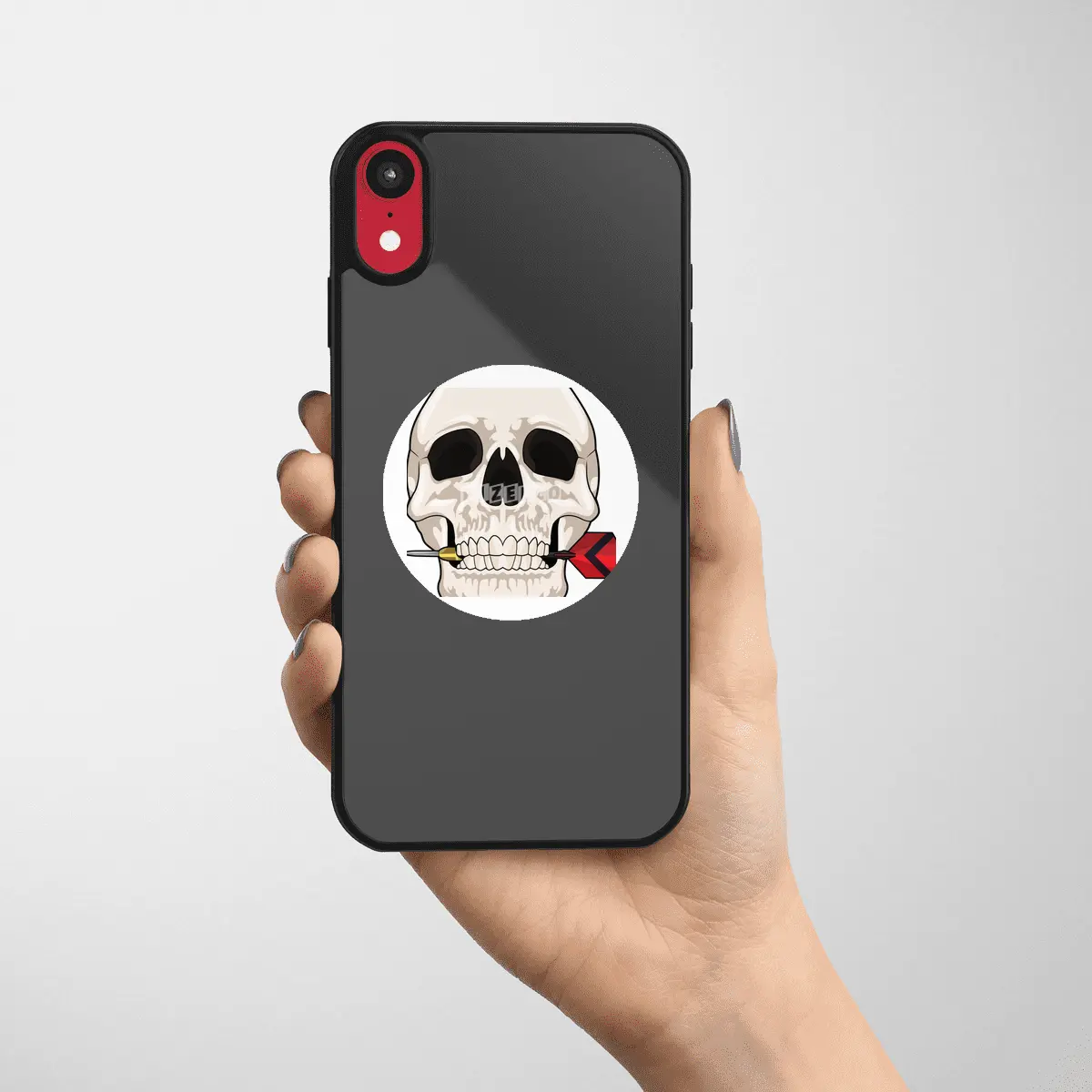 Skull at Darts with Dart Etiket