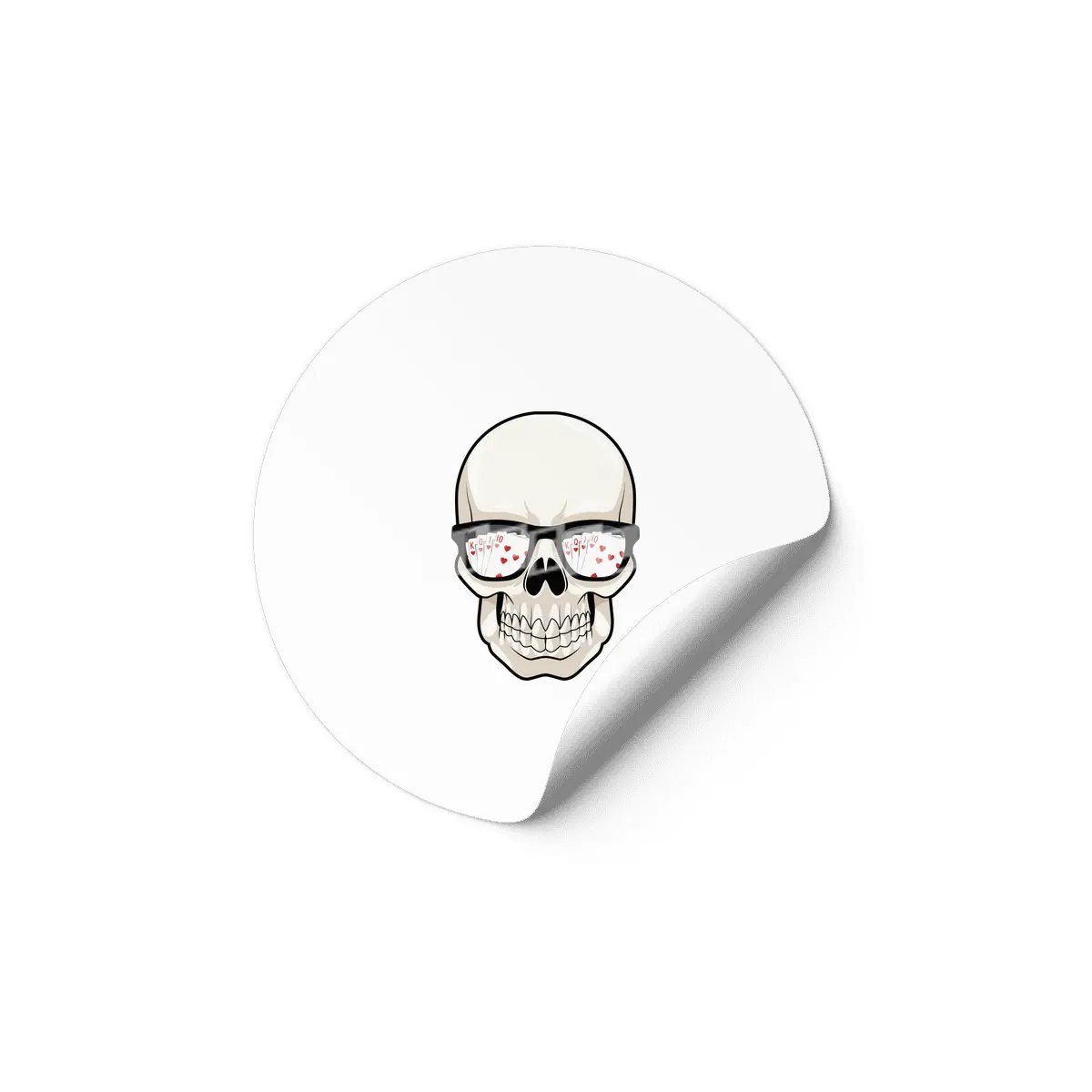 Skull at Poker with Sunglasses Etiket