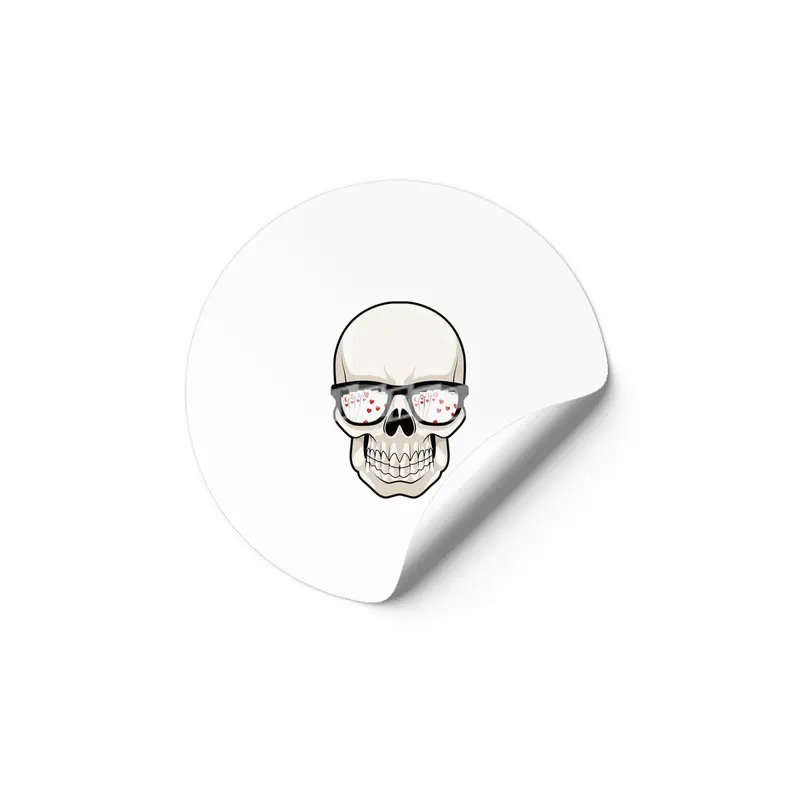 Skull at Poker with Sunglasses Etiket