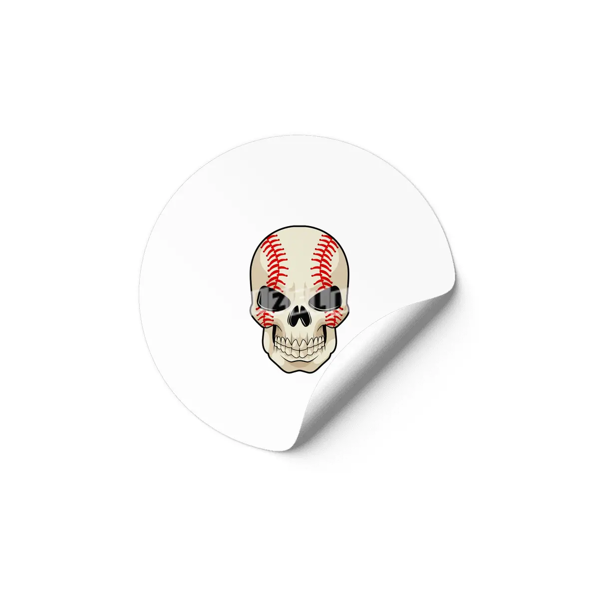 Skull Baseball Sports Etiket